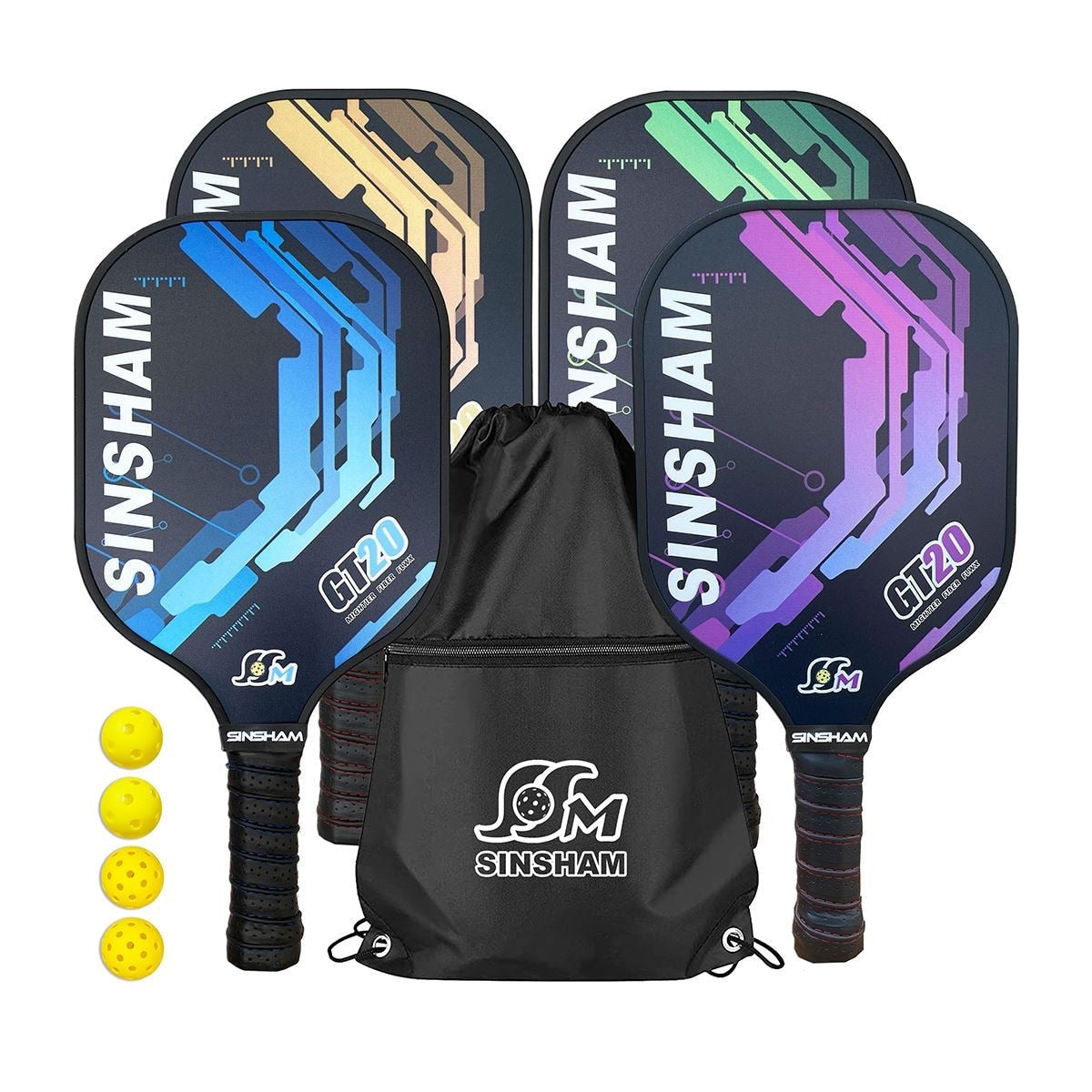 Pickleball Paddles Set-Graphite Carbon Fiber Lightweight High Hardness,Indoor and Outdoor Exercise,for Training setof4 Sporting Goods > Outdoor Recreation > Outdoor Games > Pickleball > Pickleball Paddles 227.91 EZYSELLA SHOP