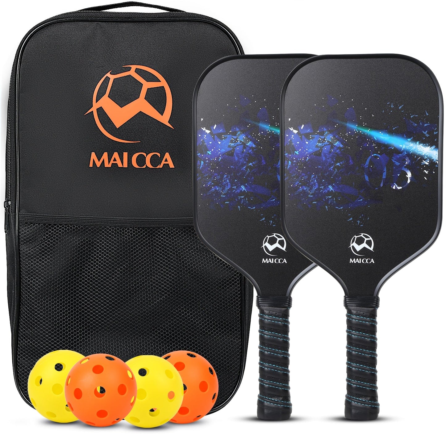 Pickleball Paddles USAPA Approved Set Rackets Honeycomb Core 4 Balls Portable Racquet Cover Carrying Bag Gift Kit Indoor Outdoor SET-02 Sporting Goods > Outdoor Recreation > Outdoor Games > Pickleball > Pickleball Paddles 106.12 EZYSELLA SHOP