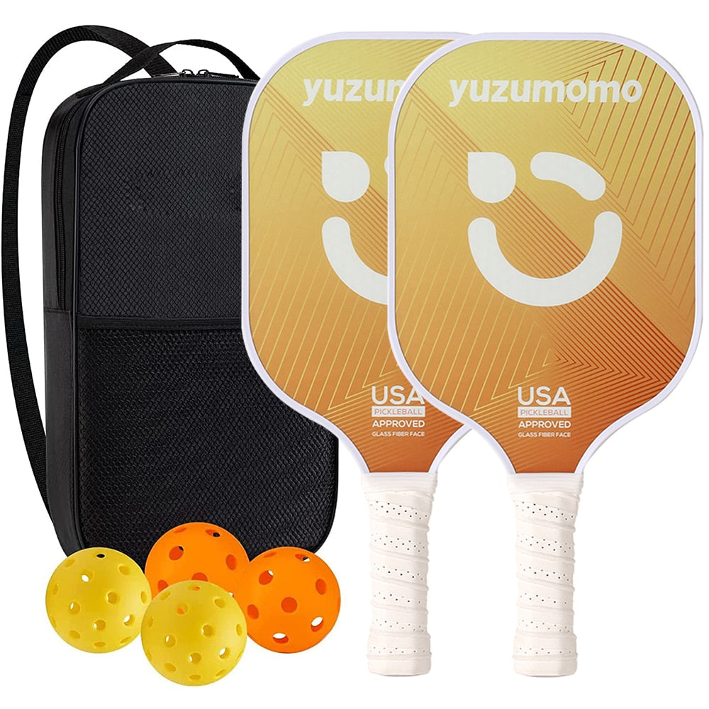 Pickleball Paddles USAPA Approved Set Rackets Honeycomb Core 4 Balls Portable Racquet Cover Carrying Bag Gift Kit Indoor Outdoor SET-07 Sporting Goods > Outdoor Recreation > Outdoor Games > Pickleball > Pickleball Paddles 106.12 EZYSELLA SHOP
