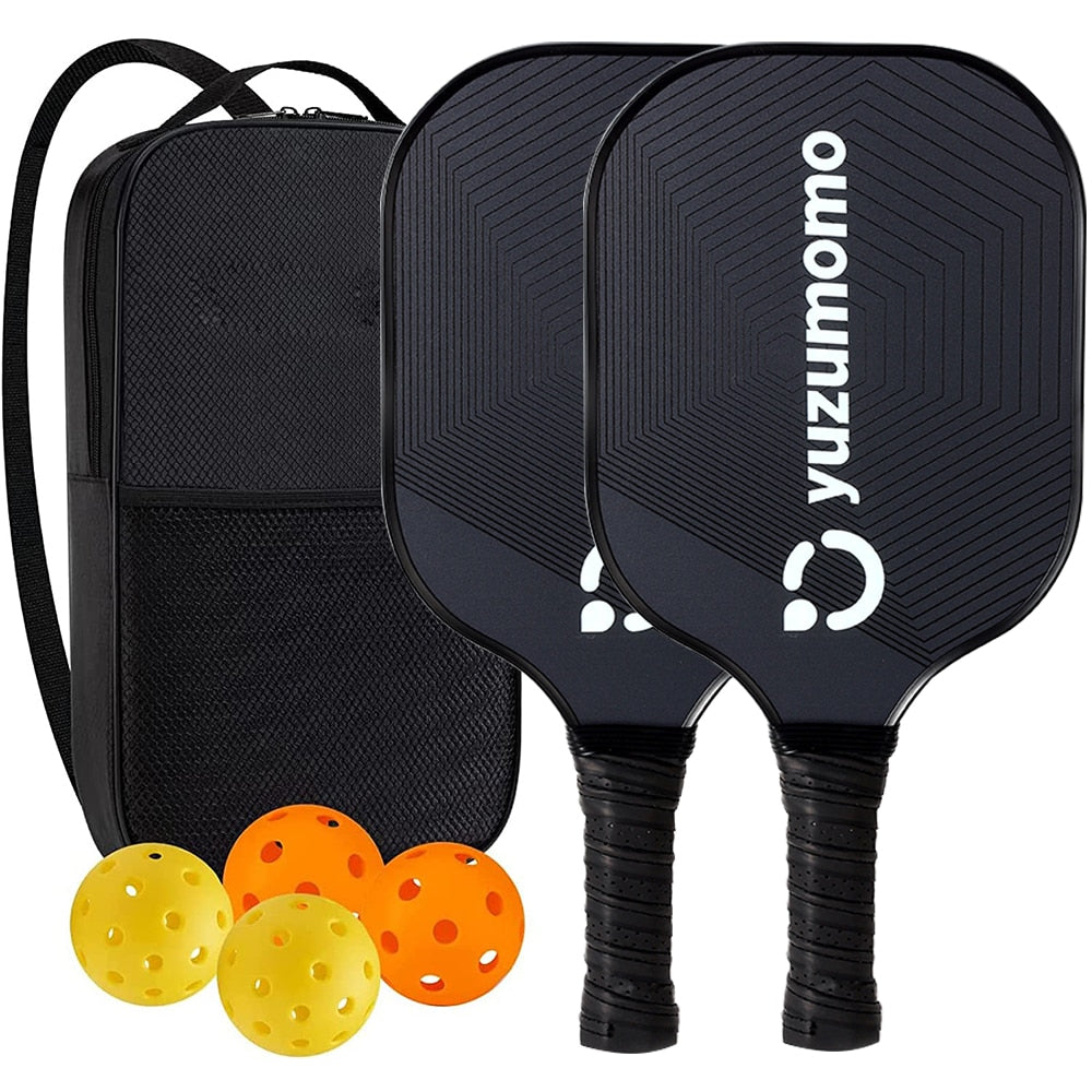 Pickleball Paddles USAPA Approved Set Rackets Honeycomb Core 4 Balls Portable Racquet Cover Carrying Bag Gift Kit Indoor Outdoor SET-08 Sporting Goods > Outdoor Recreation > Outdoor Games > Pickleball > Pickleball Paddles 106.12 EZYSELLA SHOP