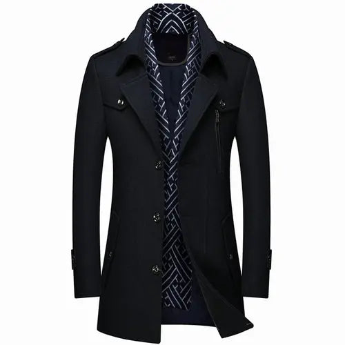 Plus Size 5xl Men's Scarf Collar Wool Coat Winter New Fashion XXXLBlack Apparel & Accessories > Clothing > Outerwear > Coats & Jackets 143.70 EZYSELLA SHOP