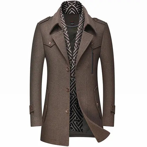 Plus Size 5xl Men's Scarf Collar Wool Coat Winter New Fashion XXXLBlue Apparel & Accessories > Clothing > Outerwear > Coats & Jackets 143.70 EZYSELLA SHOP