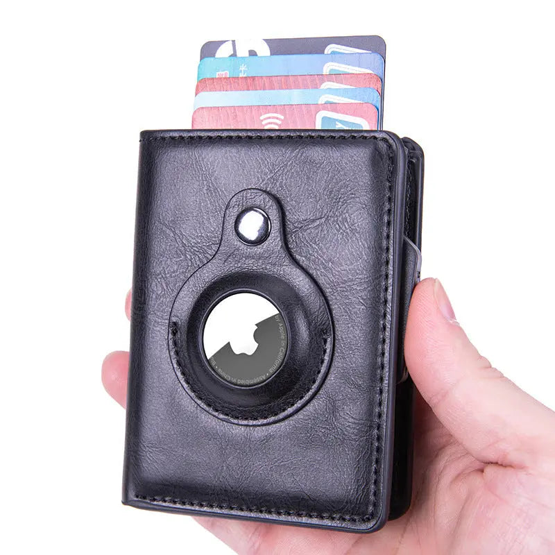 RFID Apple tracker protective sleeve airtag locator Crazy Horse card package RFID wallet   35.99 EZYSELLA SHOP