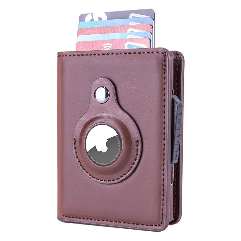 RFID Apple tracker protective sleeve airtag locator Crazy Horse card package RFID wallet   35.99 EZYSELLA SHOP