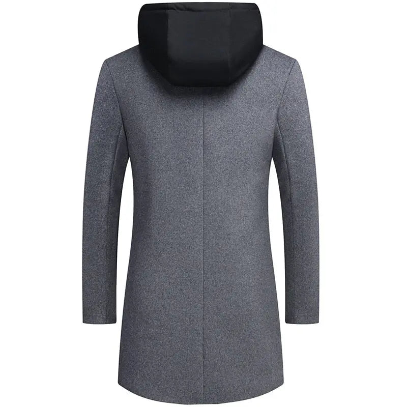Removable Hood Men's Wool Coat Fake Two Fashion Casual  Apparel & Accessories > Clothing > Outerwear > Coats & Jackets 173.73 EZYSELLA SHOP
