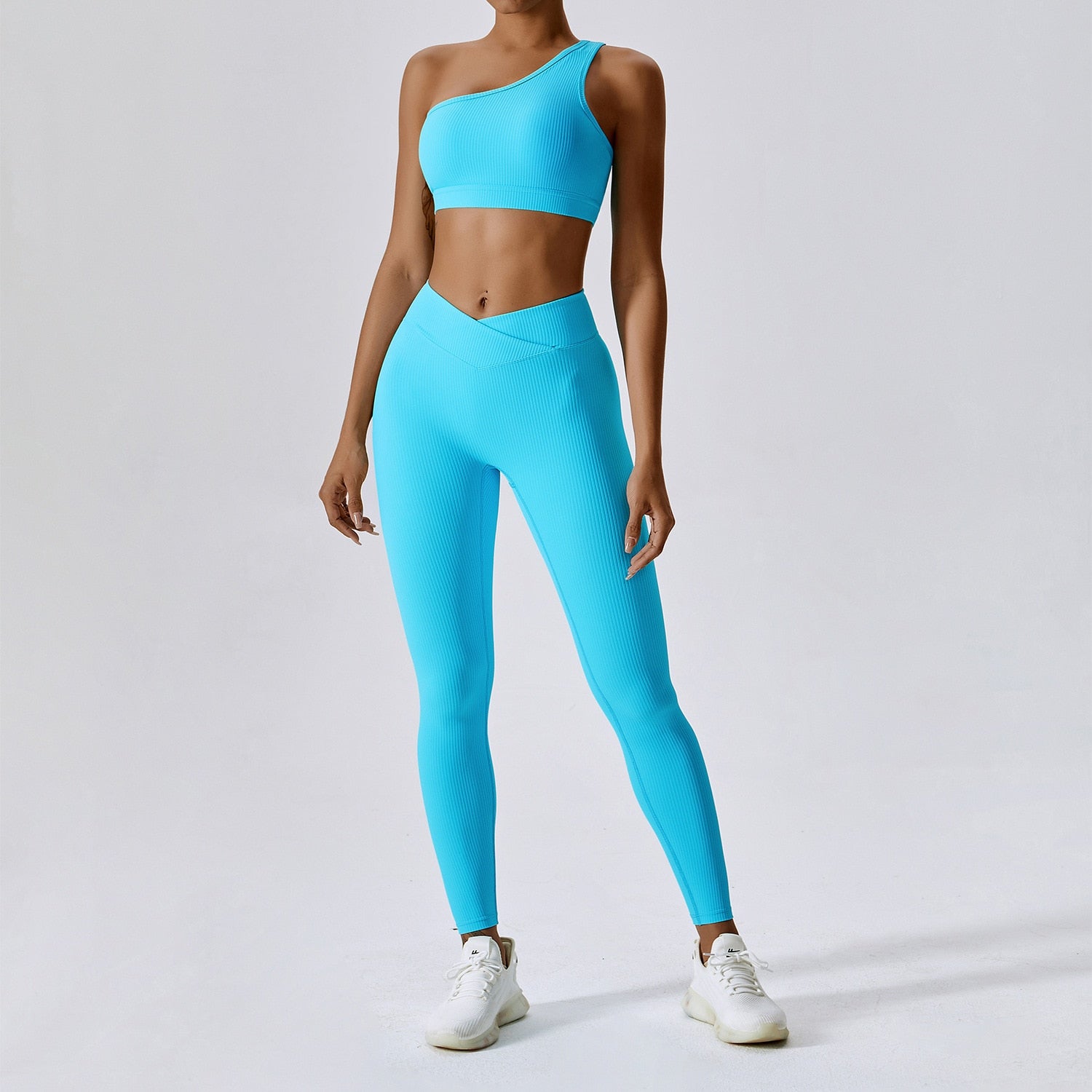 Ribbed Yoga Set Sportswear Women Suit For Fitness Clothing Sports Suit Workout Clothes Tracksuit Sports Outfit Gym Clothing Wear BlueSet-4XLChina  71.99 EZYSELLA SHOP
