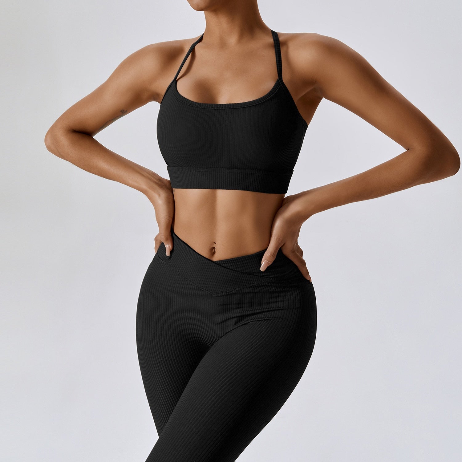 Ribbed Yoga Set Sportswear Women Suit For Fitness Clothing Sports Suit Workout Clothes Tracksuit Sports Outfit Gym Clothing Wear BlackSet-5XLChina  71.99 EZYSELLA SHOP