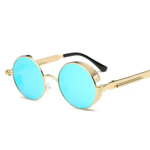 Round Metal Sunglasses Steampunk Men Women Fashion Glasses Brand OtherBlue Apparel & Accessories > Clothing Accessories > Sunglasses 52.34 EZYSELLA SHOP