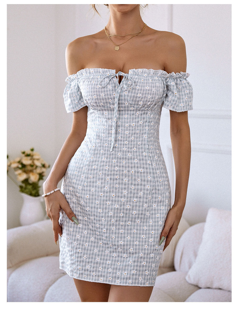Sexy Floral Short Dress Women Summer Casual Slim Backless Off Shoulder Beach Dress Fashion White Lace-up New In Dresses 2023   61.99 EZYSELLA SHOP