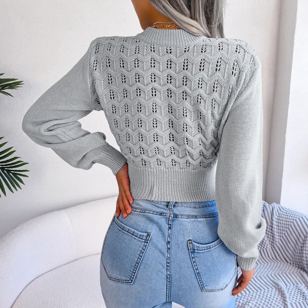 Autumn Winter Sexy Women's Sweater Fashion Knitted Long Sleeve Hollow Crop Top Casual Slim Sweaters Elegant Red Pullover 2023   60.99 EZYSELLA SHOP