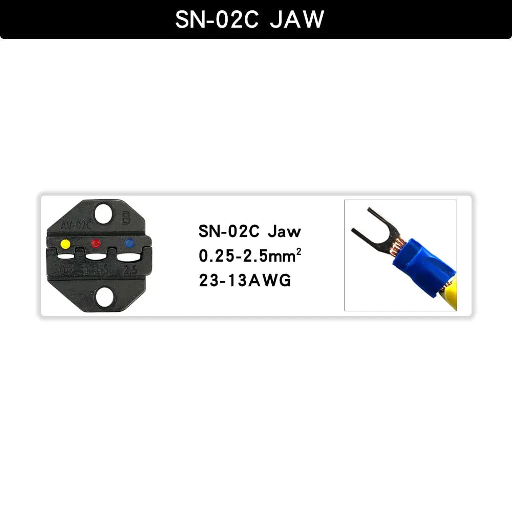 SN 6mm Crimping Pliers Jaw For TAB 2.8 4.8 6.3/C3 XH2.54 3.96 2510 Plug Spring  Insulation Tube Terminal Multifunctional Tools SN02CJAW Hardware > Tools 32.99 EZYSELLA SHOP