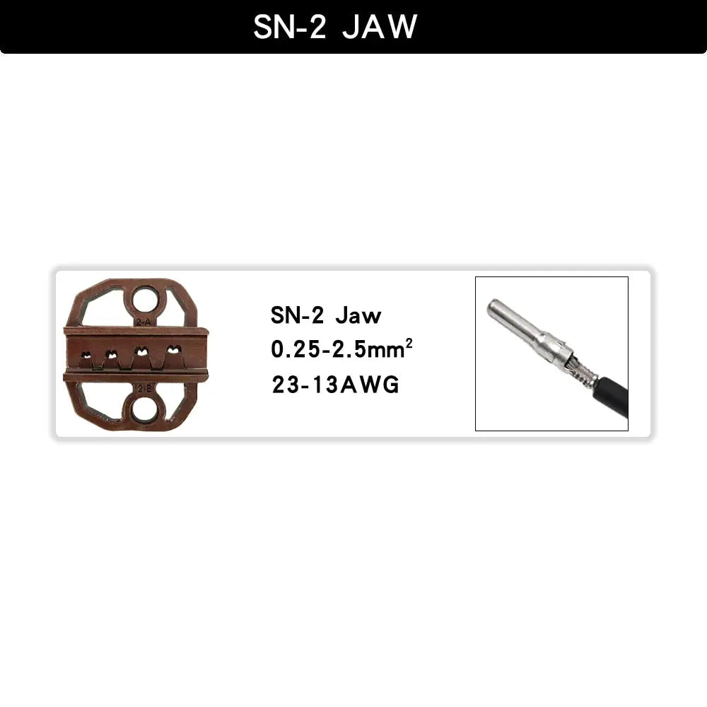 SN 6mm Crimping Pliers Jaw For TAB 2.8 4.8 6.3/C3 XH2.54 3.96 2510 Plug Spring  Insulation Tube Terminal Multifunctional Tools SN-2JAW Hardware > Tools 32.99 EZYSELLA SHOP