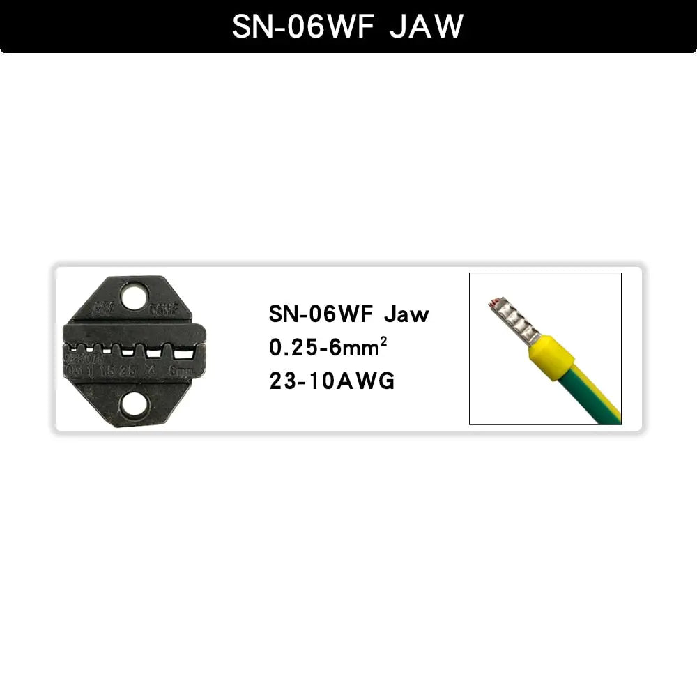 SN 6mm Crimping Pliers Jaw For TAB 2.8 4.8 6.3/C3 XH2.54 3.96 2510 Plug Spring  Insulation Tube Terminal Multifunctional Tools SN06WFJAW Hardware > Tools 32.99 EZYSELLA SHOP