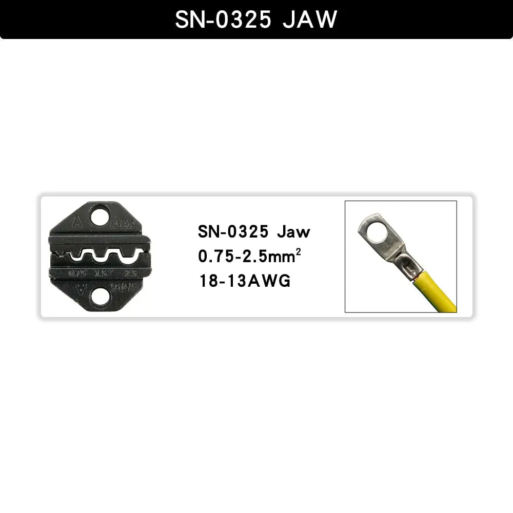 SN 6mm Crimping Pliers Jaw For TAB 2.8 4.8 6.3/C3 XH2.54 3.96 2510 Plug Spring  Insulation Tube Terminal Multifunctional Tools SN0325JAW Hardware > Tools 32.99 EZYSELLA SHOP