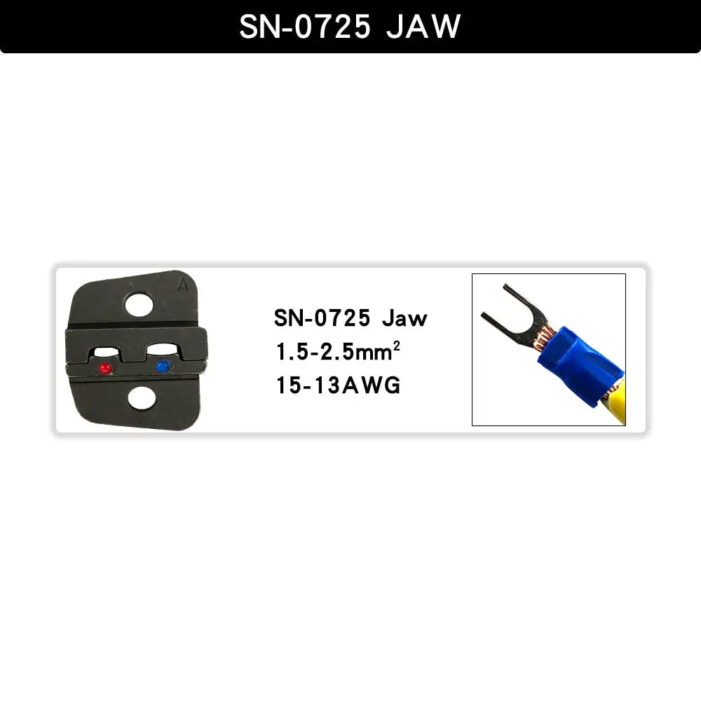 SN 6mm Crimping Pliers Jaw For TAB 2.8 4.8 6.3/C3 XH2.54 3.96 2510 Plug Spring  Insulation Tube Terminal Multifunctional Tools SN0725JAW Hardware > Tools 32.99 EZYSELLA SHOP