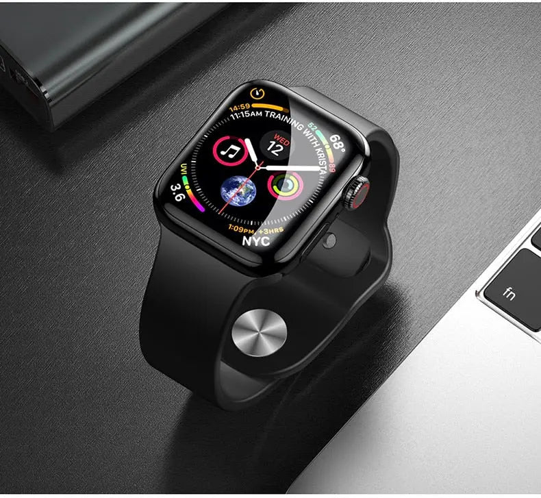 Screen Protector For Apple Watch series 7 45mm 41mm 8 Accessories Soft Glass 9D HD Full Film iWatch 6 5 3 se 44mm 40mm 42mm 38mm   13.20 EZYSELLA SHOP