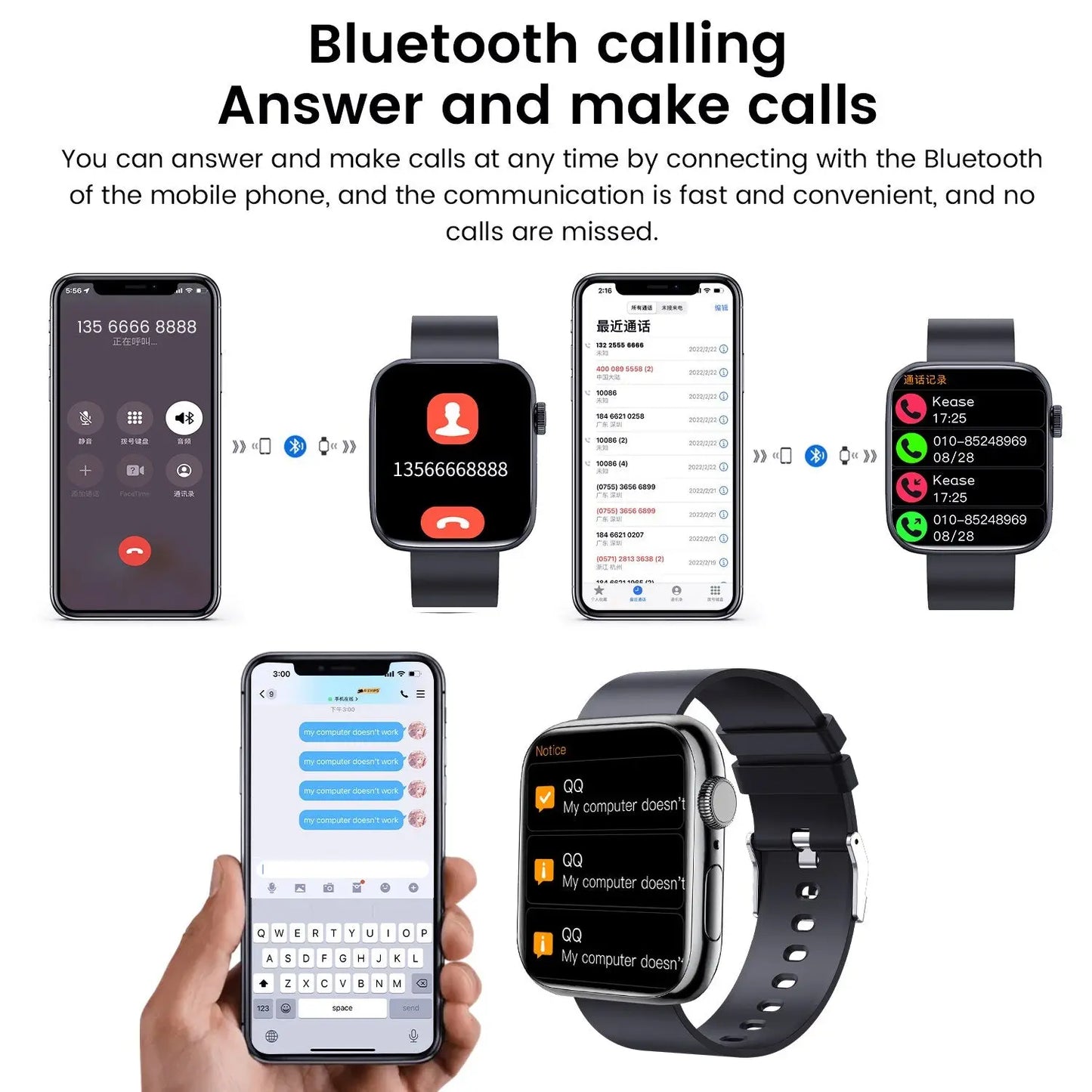 Smart Watch Bluetooth Calls Smartwatch For Men Women Sport  Apparel & Accessories > Jewelry > Watches 152.90 EZYSELLA SHOP