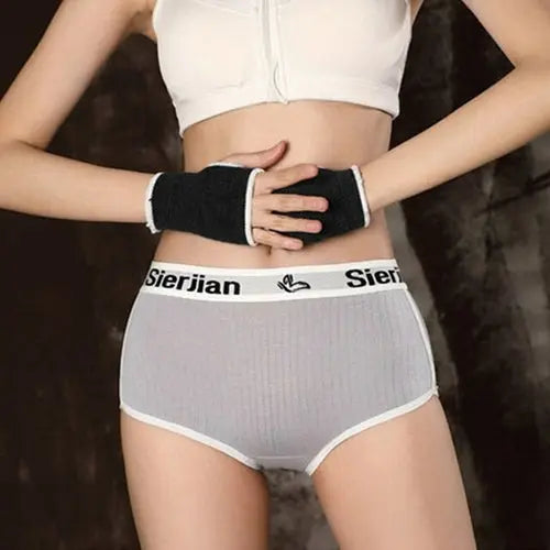 Sports Style Pure Cotton Boxer Shorts Ladies Mid-waist Solid Color XLBeige1pc Lingerie & Underwear 33.84 EZYSELLA SHOP