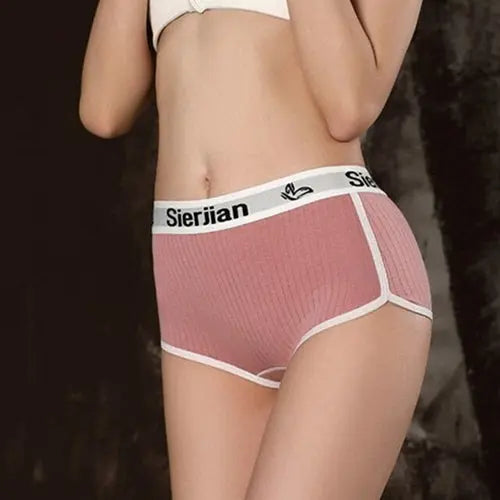 Sports Style Pure Cotton Boxer Shorts Ladies Mid-waist Solid Color XLAuburn1pc Lingerie & Underwear 33.84 EZYSELLA SHOP