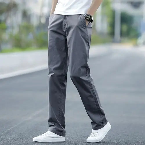 Summer Men's Thin Stretch Straight Casual Pants Business Fashion Solid 44DarkGrey Apparel & Accessories > Clothing > Pants 76.25 EZYSELLA SHOP