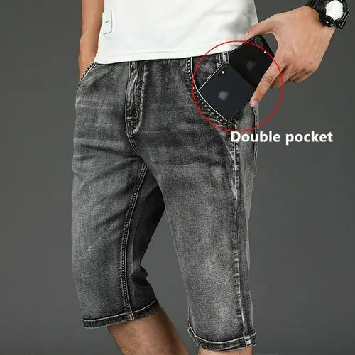 Summer New Men's Anti theft Zipper Jeans Shorts Fashion Casual 40Smokygray Apparel & Accessories > Clothing > Shorts 52.99 EZYSELLA SHOP