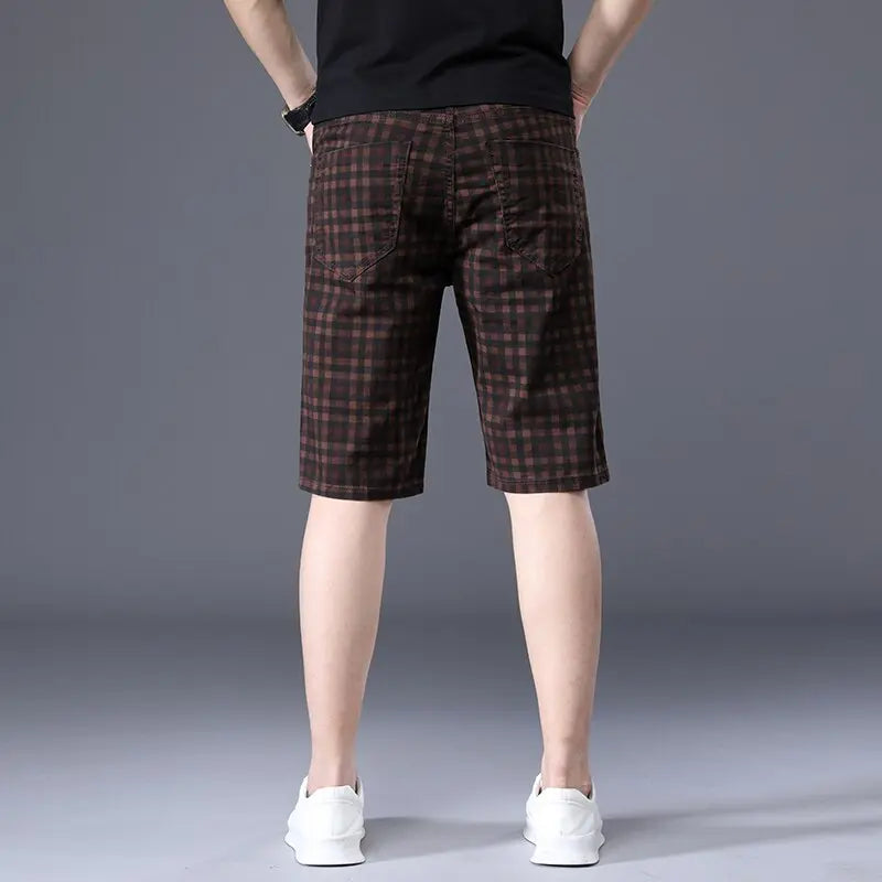 Summer New Men's Casual Plaid Shorts Stretch Cotton Fashion  Apparel & Accessories > Clothing > Shorts 32.52 EZYSELLA SHOP