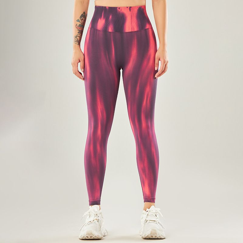 Tie-Dye Aurora Seamless Pants Peach Hip Seamless Women Fitness Leggings High-Waist Breathable Tight Yoga Sports Pants JG001C05XL  59.99 EZYSELLA SHOP