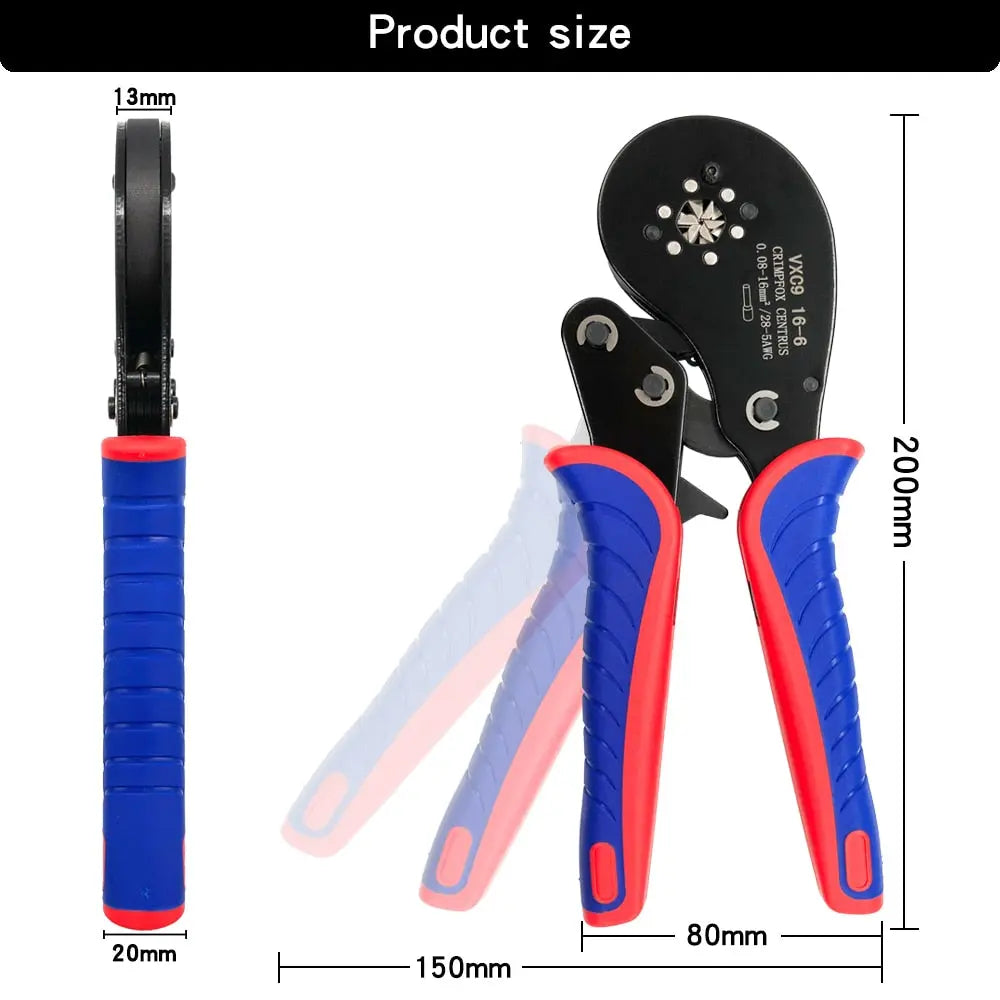 Tubular Terminal Crimping Pliers Hand Tools VXC9 16 - 6  0.08 - 16mm2 30 - 5AWG Mini Electrical Ferrule Crimper Set  Hardware > Power & Electrical Supplies > Wire Terminals & Connectors 87.15 EZYSELLA SHOP