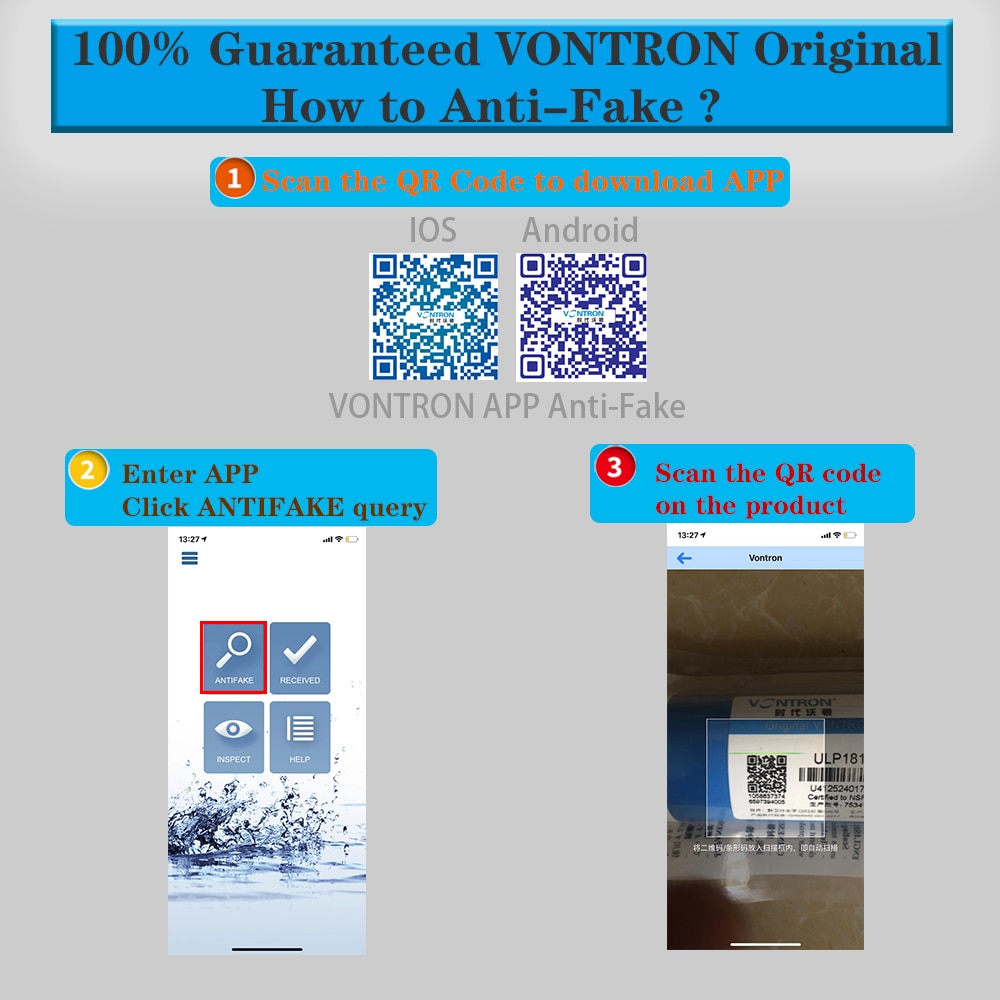 VONTRON Reverse Osmosis RO Membrane 75GPD / 100GPD Replacement Water Filter System Purifier Drinking  ULP1812-75 / ULP2012-100  Hardware > Plumbing > Water Dispensing & Filtration 74.99 EZYSELLA SHOP