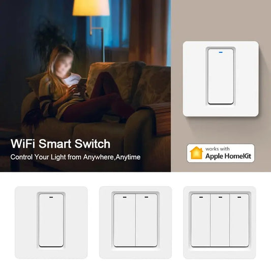 Wifi Smart Key Switch EU Multi Gangs Push Button Switch Smart App  HomeKit 88.99 EZYSELLA SHOP