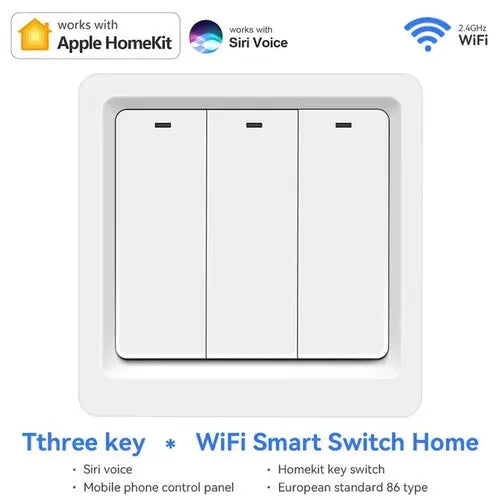 Wifi Smart Key Switch EU Multi Gangs Push Button Switch Smart App White HomeKit 95.99 EZYSELLA SHOP