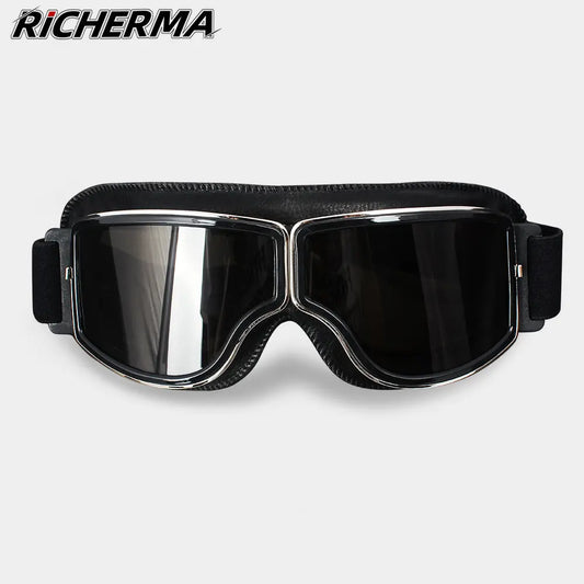 Windproof Motorcycle Glasses Safety Leather Steampunk Glasses  Vehicles & Parts > Vehicle Parts & Accessories > Vehicle Safety & Security > Motorcycle Protective Gear > Motorcycle Goggles 79.99 EZYSELLA SHOP
