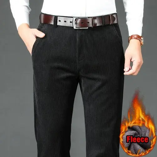 Winter Men's Fleece Corduroy Pants Business Fashion Classic Style 42Black Apparel & Accessories > Clothing > Pants 83.70 EZYSELLA SHOP