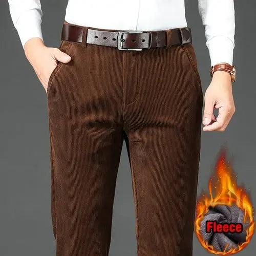 Winter Men's Fleece Corduroy Pants Business Fashion Classic Style 42Auburn Apparel & Accessories > Clothing > Pants 83.70 EZYSELLA SHOP