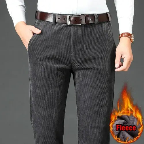 Winter Men's Fleece Corduroy Pants Business Fashion Classic Style 42DarkGrey Apparel & Accessories > Clothing > Pants 83.70 EZYSELLA SHOP