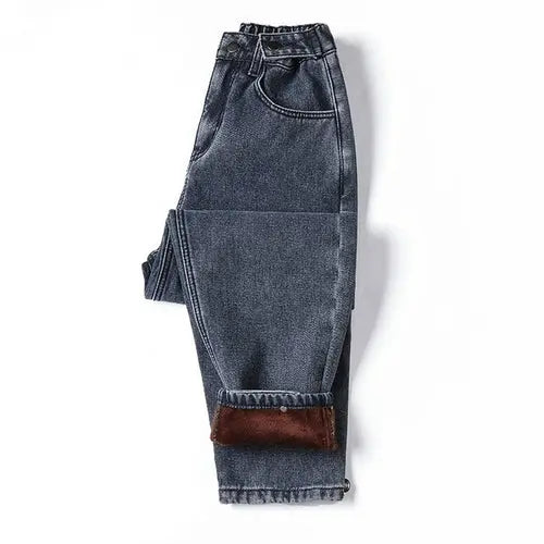Winter New Women's Warm Thick Jeans Fashion Loose Vintage Blue XXXLGray Apparel & Accessories > Clothing > Pants 82.99 EZYSELLA SHOP