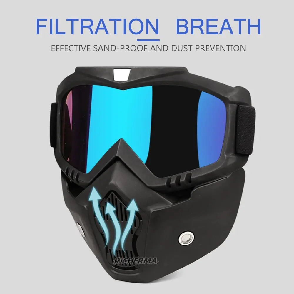 Winter Sport Motocross Glasses With Mouth Mask Removable Motorcycle  Business & Industrial > Work Safety Protective Gear > Protective Masks 65.85 EZYSELLA SHOP