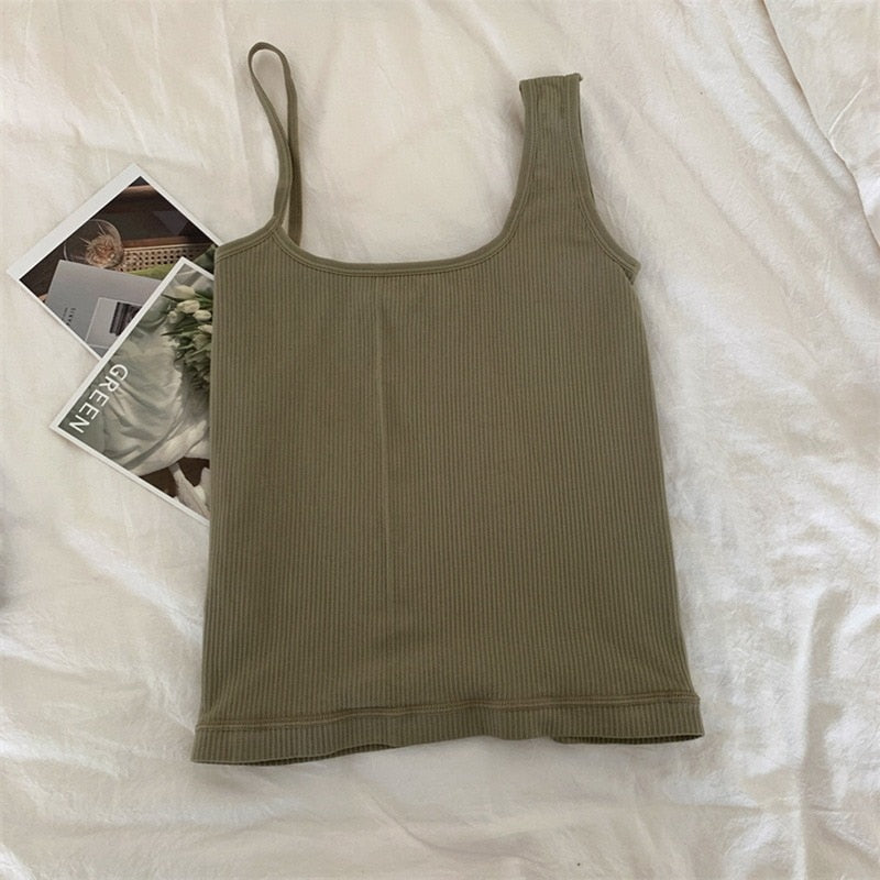 Winter Velvet Thickened Undershirt Women Solid Color Slim Cozy Thermal Underwear Camisole Warm Sling Vest Top Bottoming Cloth Green240-70kg  49.99 EZYSELLA SHOP