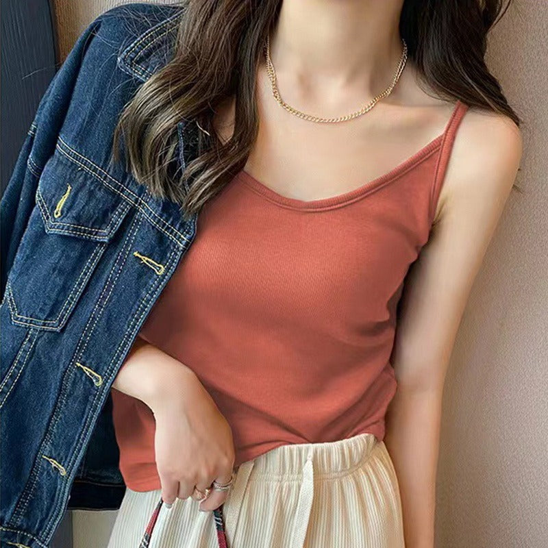 Winter Velvet Thickened Undershirt Women Solid Color Slim Cozy Thermal Underwear Camisole Warm Sling Vest Top Bottoming Cloth   48.99 EZYSELLA SHOP