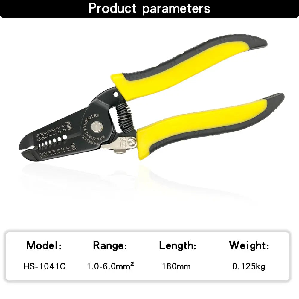 Wire Stripper Pliers HS-1041C YF-065 Automatic Stripping Wire Cutter Cable Electrician Repair Tools HS1041C Hardware > Tools 40.99 EZYSELLA SHOP