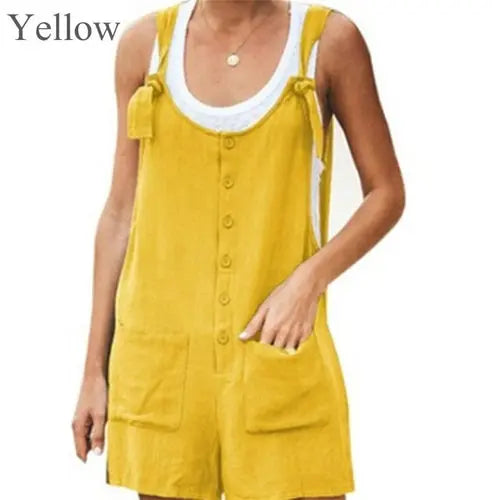 Women Loose Jumpsuit Summer Casual Sleeveless Rompers Button Pocket XSBlack Apparel & Accessories > Clothing > One-Pieces > Jumpsuits & Rompers 43.99 EZYSELLA SHOP