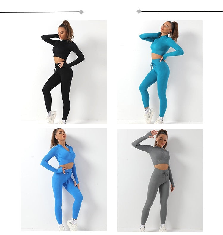 Women Solid Color Yoga Running Sets Summer Yoga Set Leggings Tops Fitness Sports Suits Gym Clothing Yoga Bra Running Tops Pant   71.99 EZYSELLA SHOP