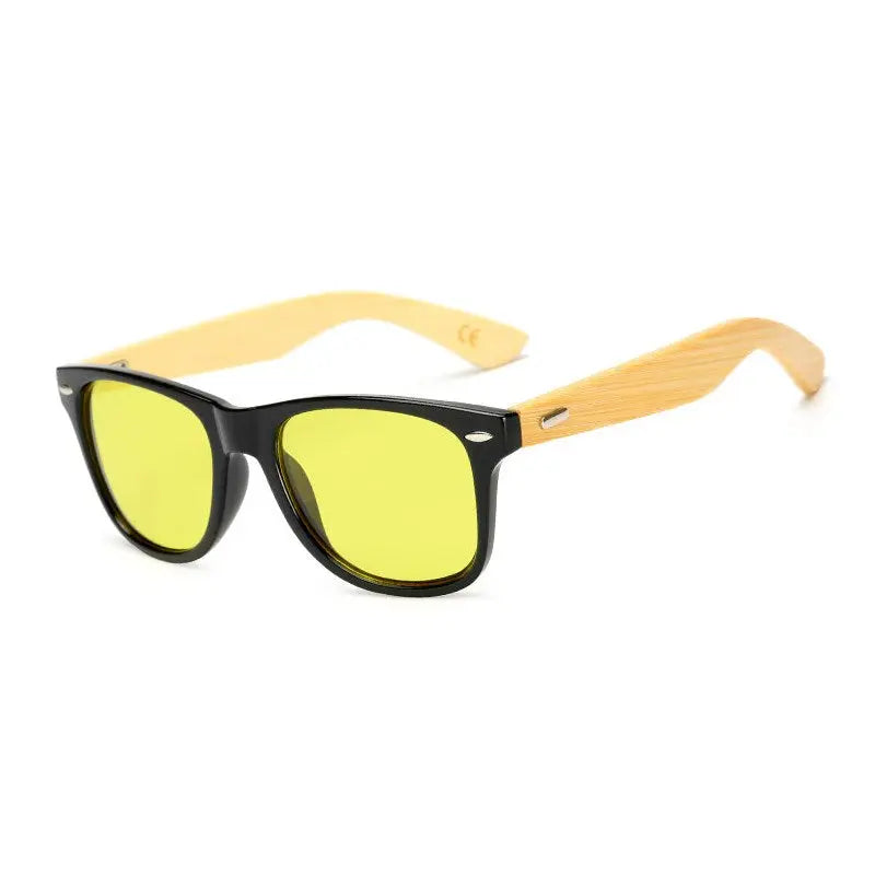 Wood Men Women Night vision Bamboo Sunglasses Drive Yellow Lens  Apparel & Accessories > Clothing Accessories > Sunglasses 37.65 EZYSELLA SHOP