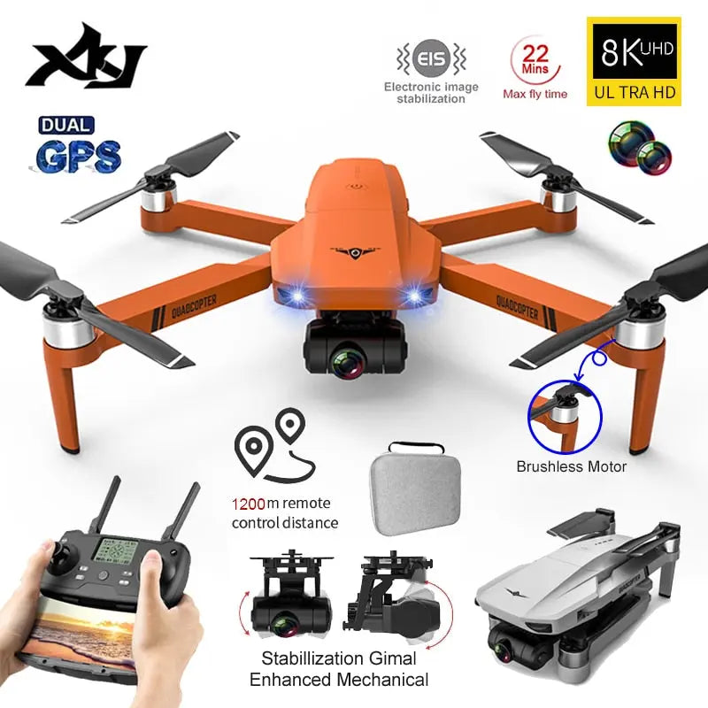 XKJ KF102 GPS Drone 8K HD Camera 2 Axis Gimbal Professional Anti Shake  Toys & Games > Toys > Remote Control Toys > Remote Control Planes 353.73 EZYSELLA SHOP