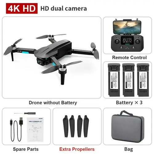 XKJ L700PRO GPS Drone 4K Dual HD Camera Professional Aerial Silver Other 507.61 EZYSELLA SHOP