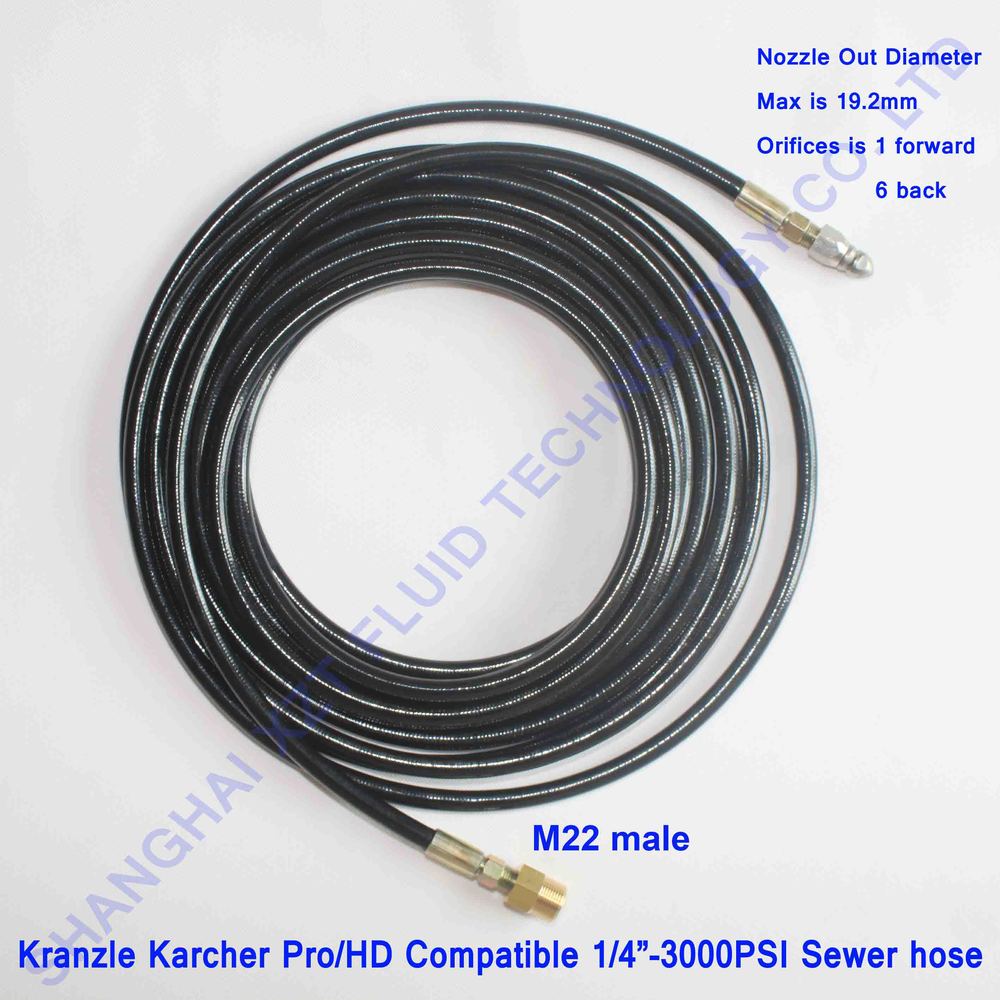 XZT-S16 50'(15m)x3000PSI pressure washer Sewer jetter drain cleaning hose pipe cleaner for Kranzle  Home & Garden > Lawn & Garden > Outdoor Power Equipment Accessories > Pressure Washer Accessories 131.99 EZYSELLA SHOP