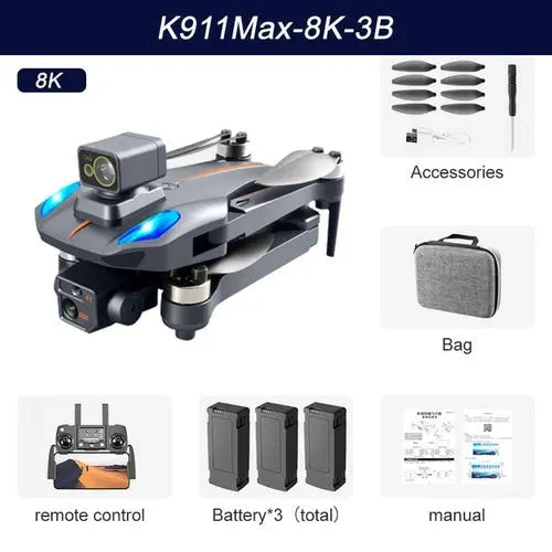Xkj K911 Max Gps Drone 4k Professional Obstacle Avoidance 8k Dual hd Orange Toys & Games > Toys > Remote Control Toys > Remote Control Planes 524.99 EZYSELLA SHOP