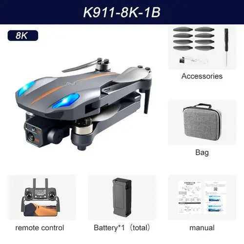 Xkj K911 Max Gps Drone 4k Professional Obstacle Avoidance 8k Dual hd Gray Toys & Games > Toys > Remote Control Toys > Remote Control Planes 303.39 EZYSELLA SHOP