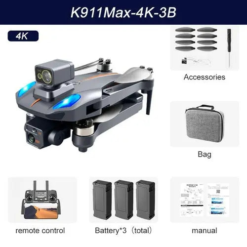 Xkj K911 Max Gps Drone 4k Professional Obstacle Avoidance 8k Dual hd White Toys & Games > Toys > Remote Control Toys > Remote Control Planes 457.85 EZYSELLA SHOP